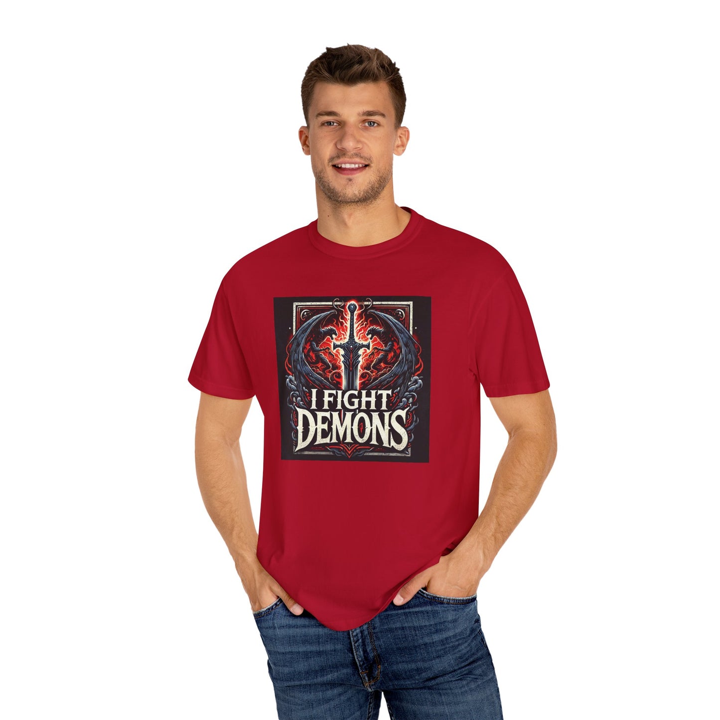 I Fight Demons Garment-Dyed T-shirt